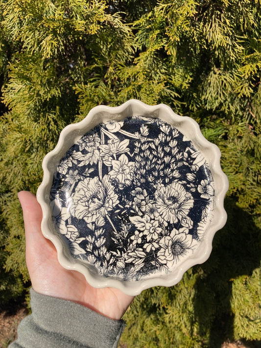 Round Floral Plate