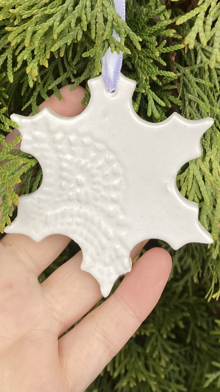 White Lace Snowflake Ornament