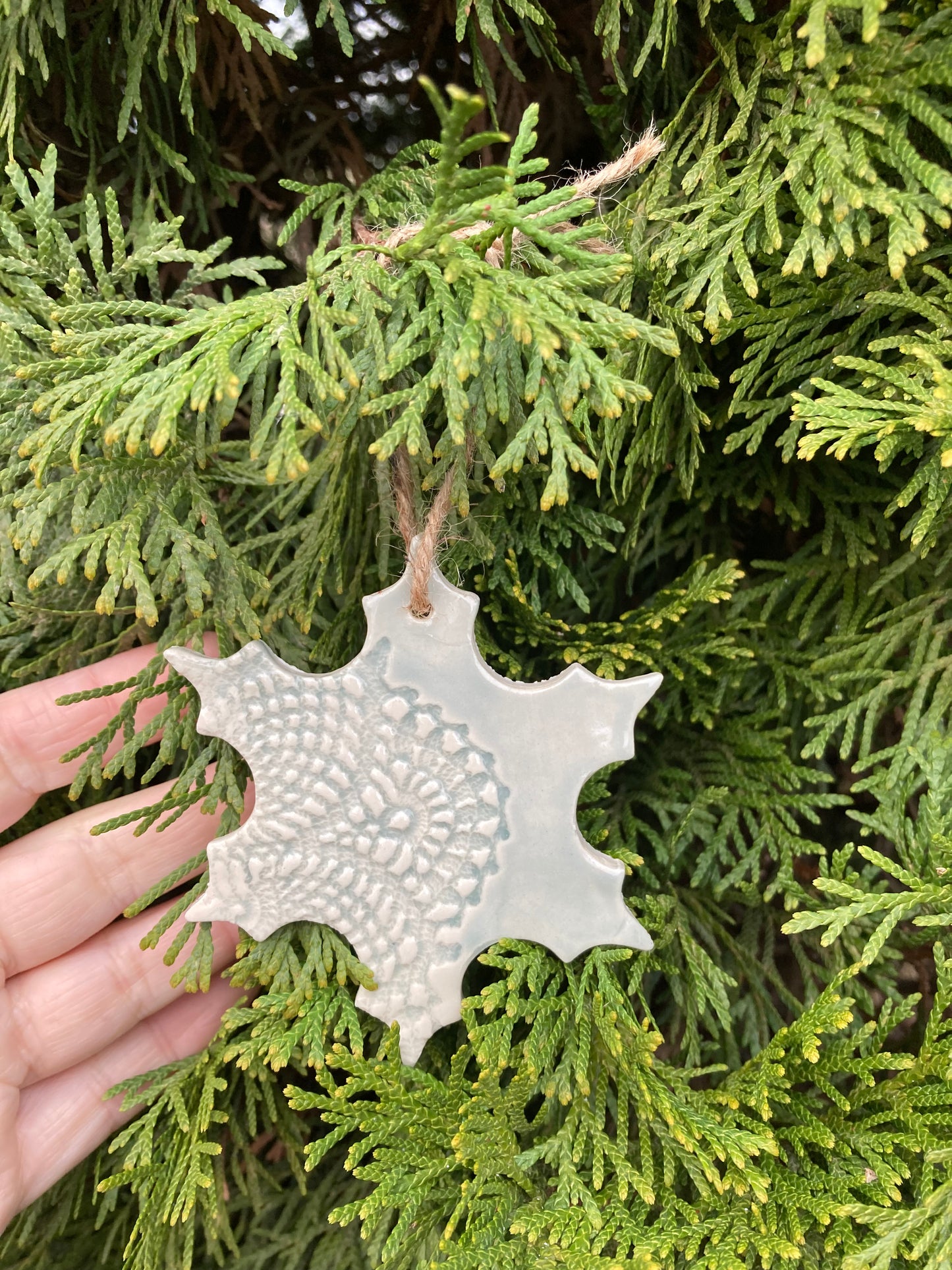 Light Blue Lace Snowflake Ornament