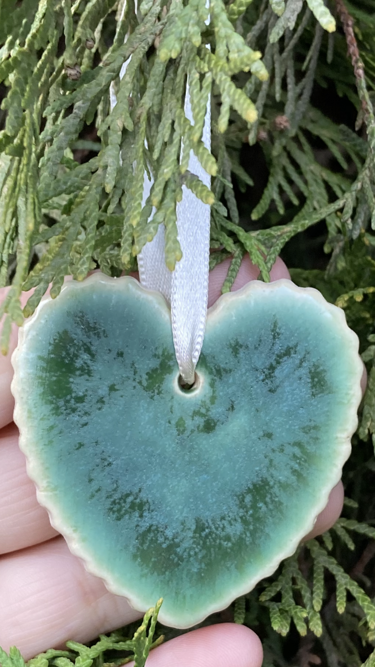 Blue-Green Heart Ornament