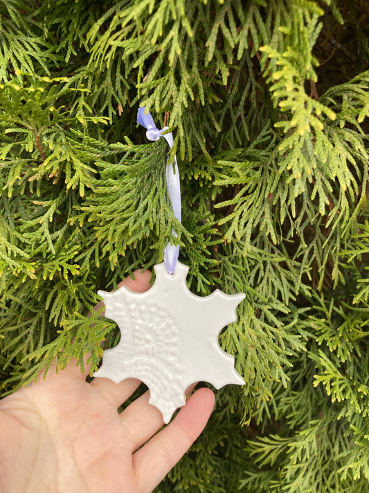 White Lace Snowflake Ornament