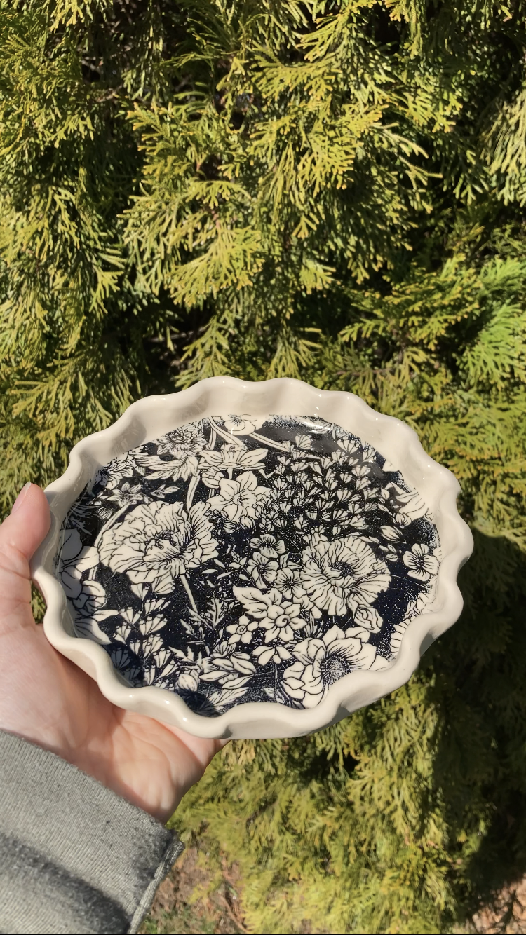 Round Floral Plate