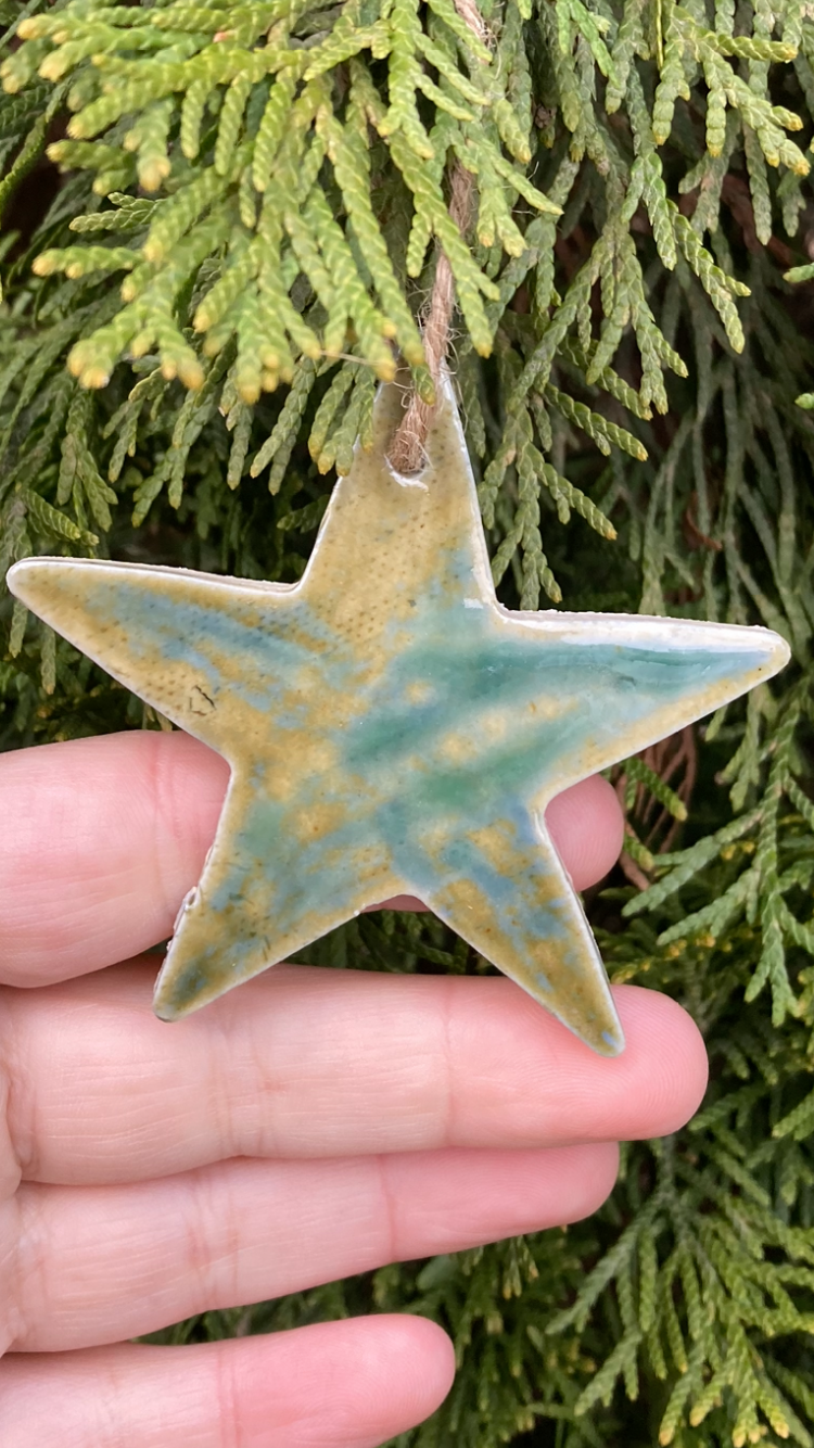 Blue-Green Star Ornament